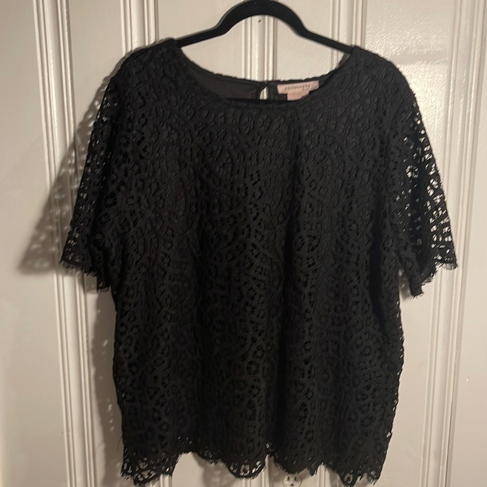 Black crochet Philosophy blouse size 2XL